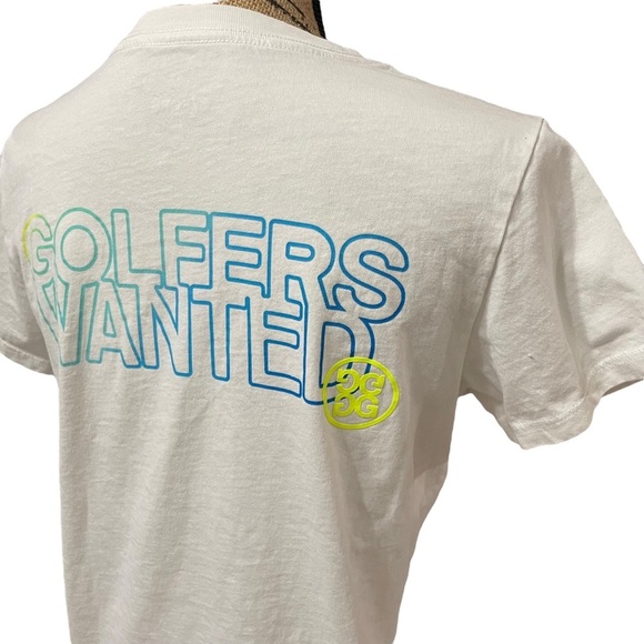 G/Fore Golfers Wanted T-Shirt Top Size Medium White Cotton Tee Women's Golf - Picture 7 of 7
